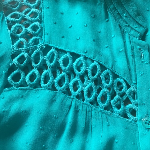 Teal Anthropologie top - Picture 4 of 5